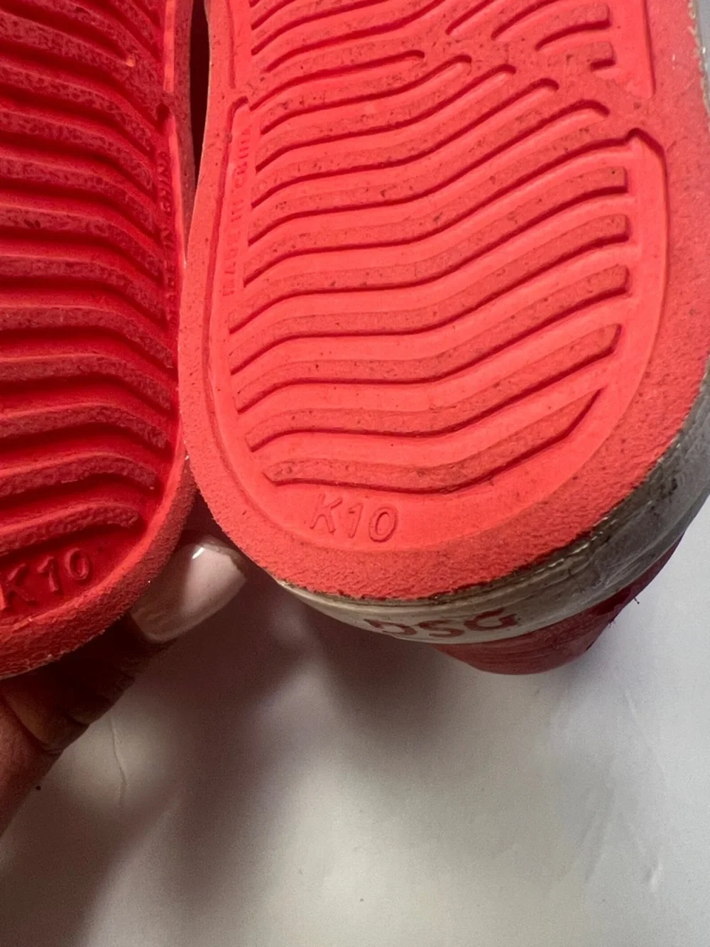 DSG Kids Red Slip-On Water Shoes with White Toe Caps